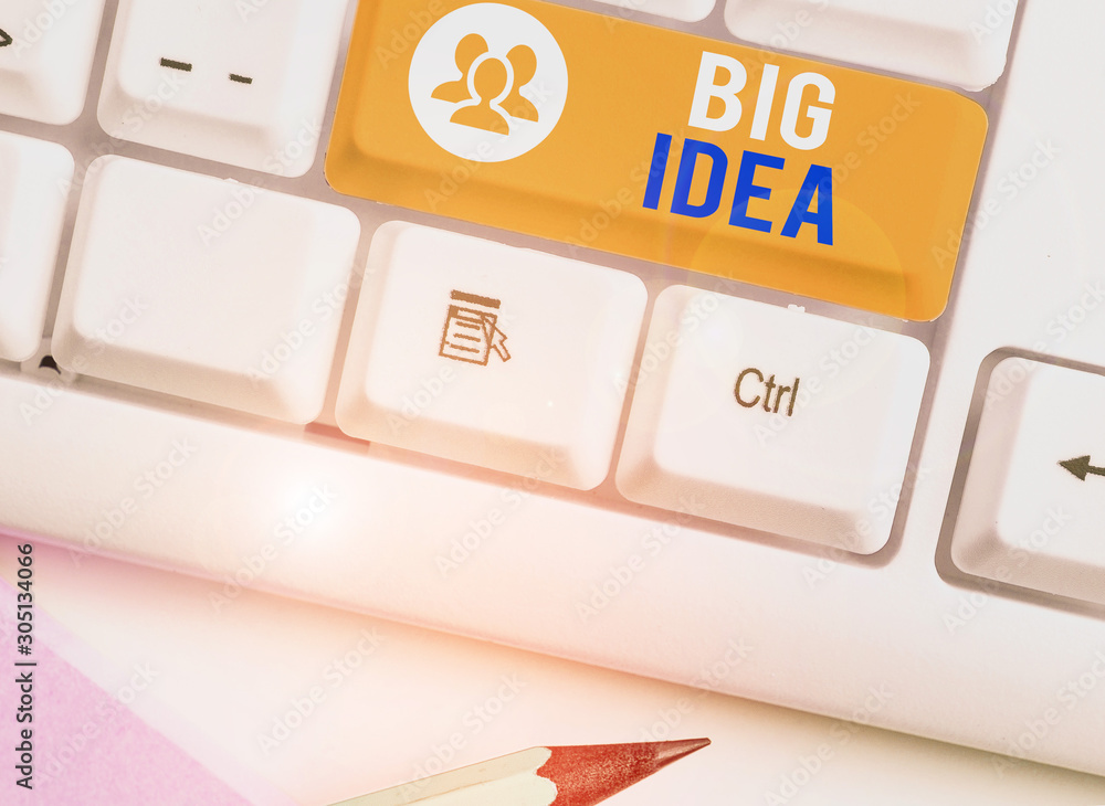 Poster writing note showing big idea. business concept for having great creative innovation solution or way