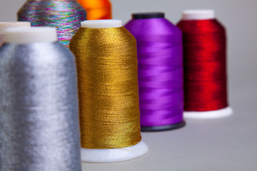 sewing thread. a set of multicolored threads