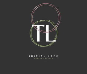 T L TL Beauty vector initial logo, handwriting logo of initial signature, wedding, fashion, jewerly, boutique, floral and botanical with creative template for any company or business.