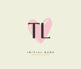 T L TL Beauty vector initial logo, handwriting logo of initial signature, wedding, fashion, jewerly, boutique, floral and botanical with creative template for any company or business.