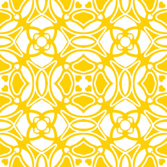 Yellow on white Intricate repeating geometric pattern with striking colors and sleek lines.