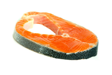 Salmon fish health food on the White Blackground