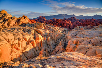 Fire Canyon in the Valley of Fire as the Sun Sets