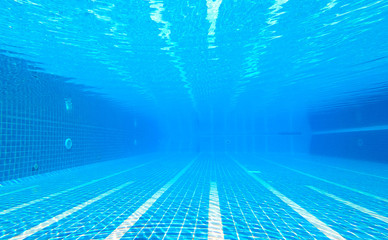 The underwater image of the swimming pool at the resort