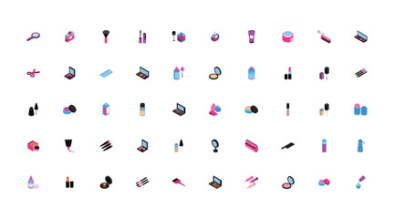 bundle of make up set icons