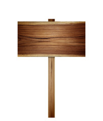 Wooden sign, label isolated on white background