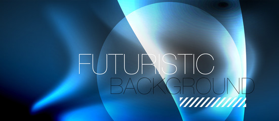 Glossy glowing neon light wave background