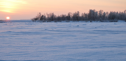 Evening on the Irtysh River, Omsk region, Siberia, Russia