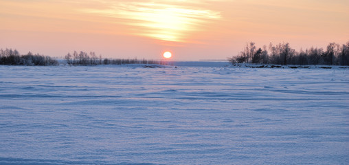 Evening on the Irtysh River, Omsk region, Siberia, Russia