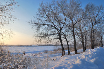 Evening on the Irtysh River, Omsk region, Siberia, Russia