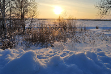 Evening on the Irtysh River, Omsk region, Siberia, Russia