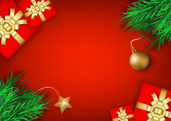 Christmas and New Year s holiday background with copy space