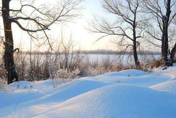 Evening on the Irtysh River, Omsk region, Siberia, Russia