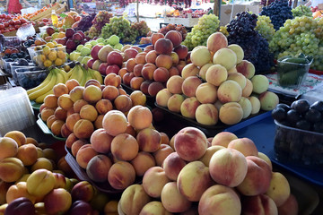 Crimean fruit in the city market in Yalta