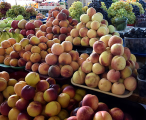 Crimean fruit in the city market in Yalta