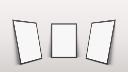 three frames with shadows at wall