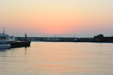 Sunrise over the port of Yalta