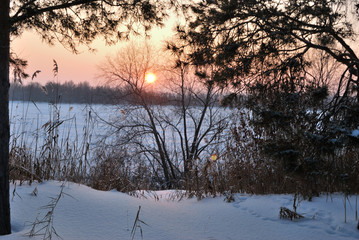 Evening on the Irtysh River, Omsk region, Siberia, Russia