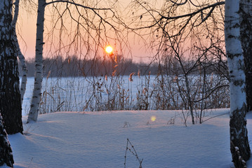 Evening on the Irtysh River, Omsk region, Siberia, Russia