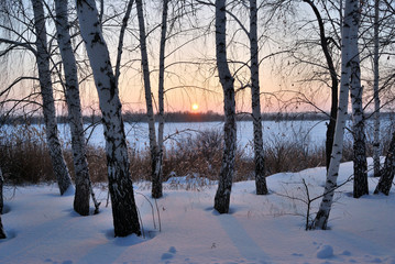 Evening on the Irtysh River, Omsk region, Siberia, Russia