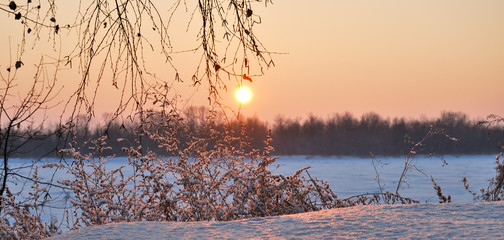 Evening on the Irtysh River, Omsk region, Siberia, Russia