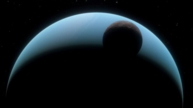 Uranus - planets of the Solar system in high quality. Cinematic animation of planet Uranus
