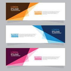 Vector abstract design web banner template. Web Design Elements - Header Design. Abstract geometric web banner template on grey background.Modern banner.