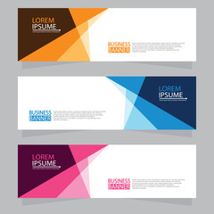 Vector abstract design web banner template. Web Design Elements - Header Design. Abstract geometric web banner template on grey background.Modern banner.