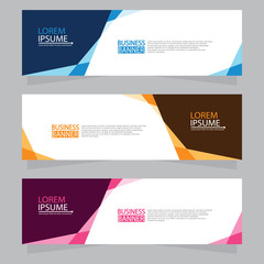 Vector abstract design web banner template. Web Design Elements - Header Design. Abstract geometric web banner template on grey background.Modern banner.