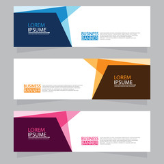 Vector abstract design web banner template. Web Design Elements - Header Design. Abstract geometric web banner template on grey background.Modern banner.