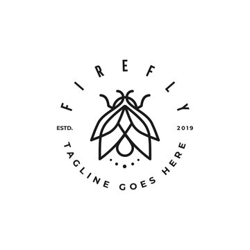 monogram or monoline firefly premium logo icon vector template