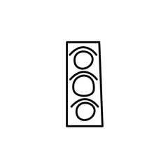 traffic light street city line icon