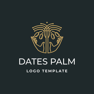 Luxury badge dates palm with hand