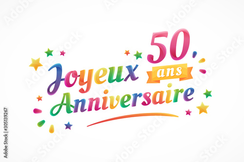 Fototapete Joyeux Anniversaire 50 Ans Carte De Vœux Fototapeten Jeromecronenberger