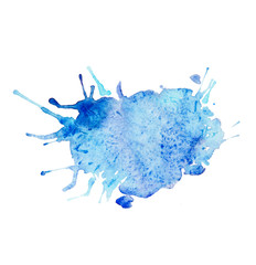 watercolor color blots, spots of paint on a white background