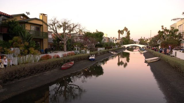 Los Angeles Venice Canal Sunset Reflections on Halloween