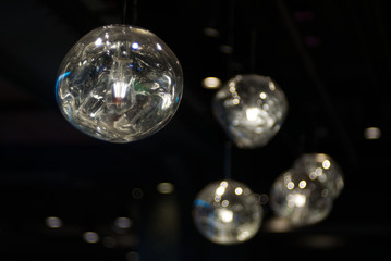 Sparkle ball like light probe with dark blur background
