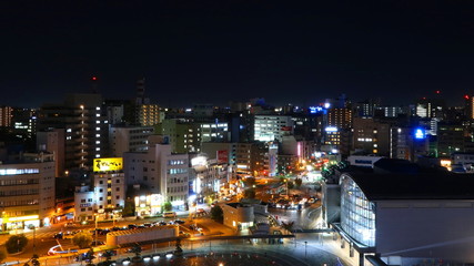夜の高松駅前風景２
