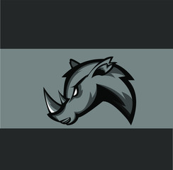 Rhino esport mascot logo design