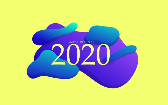 happy new year 2020 vector template. Design for banner%3B greeting cards or print.