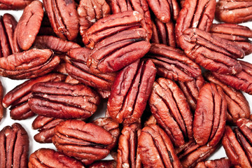 Background of peeled pecan nuts.