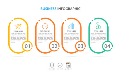 business infographic template, flat design concept with 4 option or step, vector eps 10