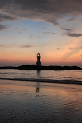 Sunset on the beach in Phang Nga, Thailand