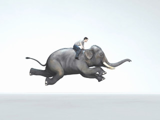 Running elephant ride. This is 3d render illustration
