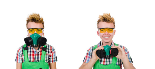 Industrial worker isolated on the white background