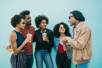 Multi-ethnic group of friends having fun together.