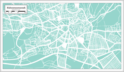 Fototapeta premium Kahramanmarash Turkey City Map in Retro Style. Outline Map.