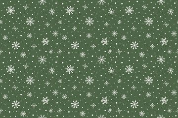 Pattern with hand drawn snowflakes. Christmas background. Vector - obrazy, fototapety, plakaty