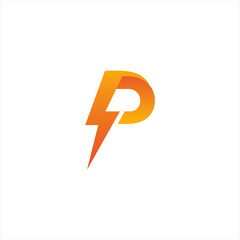 Letter P Logo Power Modern - obrazy, fototapety, plakaty