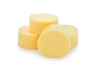 tofu egg cube isolated on white background